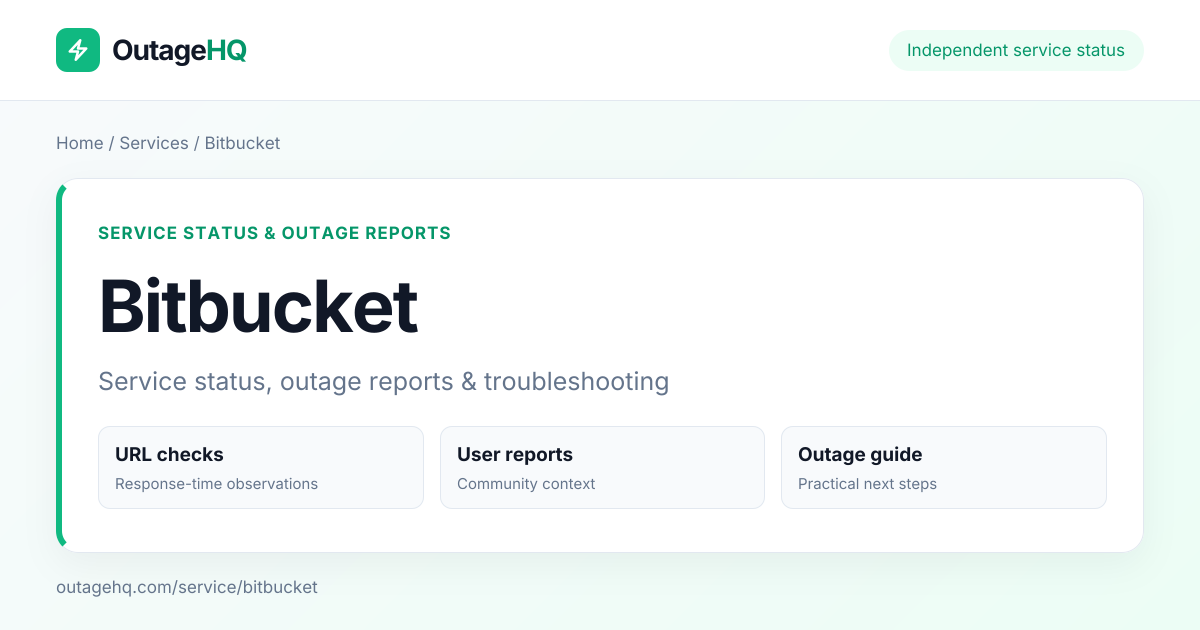 Is Bitbucket Down Right Now? Live API Status | OutageHQ