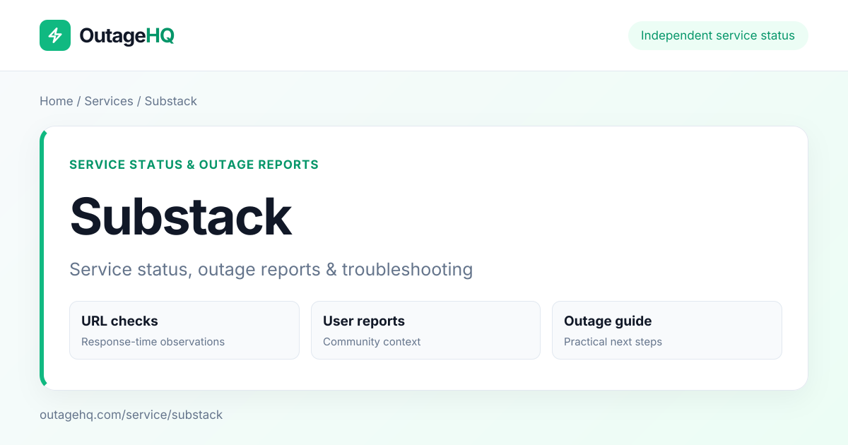 Is Substack Down Right Now? Live Login Status | OutageHQ